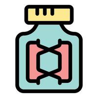 Gmo experiment jar containing dna strands representing genetic modification vector