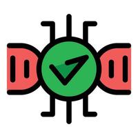 Dna testing showing positive result with check mark icon vector