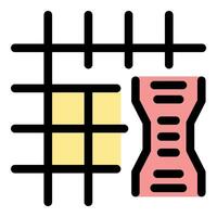 Reinforcing mesh and concrete beam creating strong foundation vector