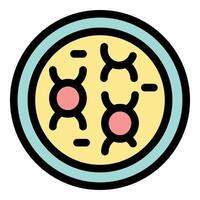 Petri dish showing growing bacteria in laboratory experiment vector