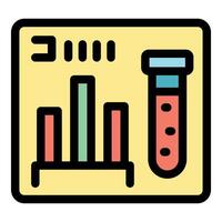 Laboratory data analysis showing test tube and statistics chart vector