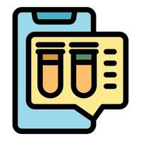 Online medical test results showing on smartphone screen vector