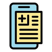 Online medical report on smartphone screen displaying patient information vector