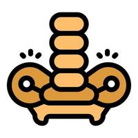 Balancing stones stacked on wobbly platform symbolizing harmony and precision vector