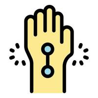 Hand generating energy with futuristic technology implant vector