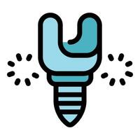 Modern dental implant is shining, providing a perfect smile and healthy teeth vector