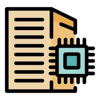 Server rack housing powerful microchip, enhancing data processing capabilities vector