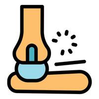 Bone pressing on nerve causing pain and tingling sensation vector