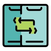 Data synchronization icon representing transferring and exchanging information vector