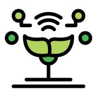 Smart farming technology connecting and monitoring crops for optimal growth vector