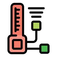 Medical equipment measuring temperature and showing results on a display vector