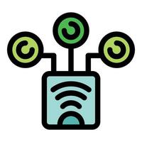 Wireless router connecting multiple devices, creating a network vector
