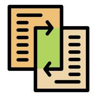 Data synchronization exchanging information between documents vector