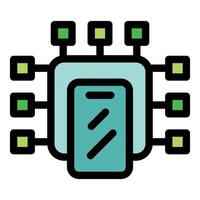 Mobile phone connecting to multiple devices using modern technology vector