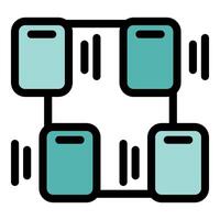 Decentralized network connecting devices sharing data securely vector