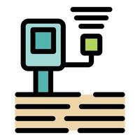 Soil sensor collecting data from field using wireless technology vector