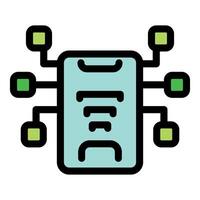 Smartphone managing multiple connections representing decentralized network and data flow vector