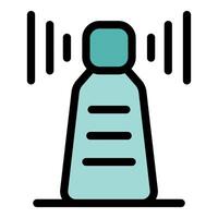 Smart speaker listening and sending audio waves vector