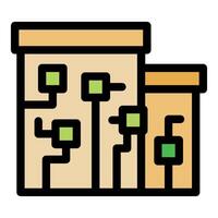 Electronic circuit boards showing connections and components vector
