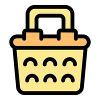 Empty picnic basket with handle ready for outdoor lunch vector