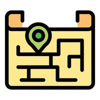 Location pin showing the current position on a city map vector
