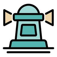 Marine water buoy floating and sending light signals vector