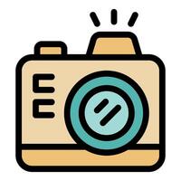 Digital camera flashing, capturing moments with light and style vector