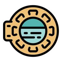 Bathyscaphe porthole showing water surface with light reflection vector