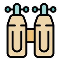 Oxygen tanks icon representing scuba diving and underwater exploration vector