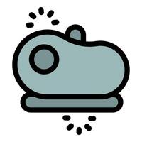 Hovercraft floating on a cushion of air, modern transportation icon vector