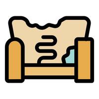 Old broken sofa with exposed springs needs replacement upholstery vector