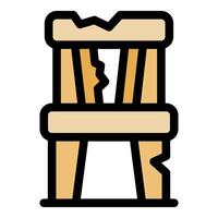 Broken chair representing poverty and lack of resources vector
