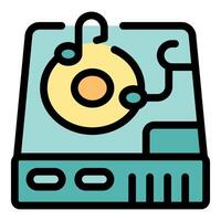 Hard disk drive protecting valuable data with modern technology vector