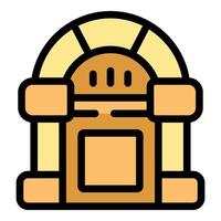 Classic jukebox playing music, bringing nostalgia and retro vibes vector
