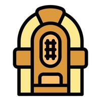 Retro jukebox playing music, bringing back nostalgic memories of golden age vector