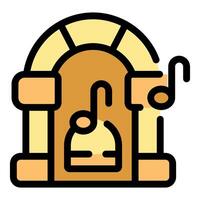 Jukebox playing music with musical notes, retro nostalgia and entertainment vector