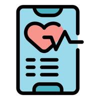 Smartphone showing heartbeat and medical data on screen vector