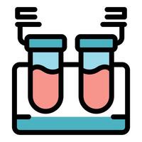 Laboratory equipment heating test tubes with connected sensors vector