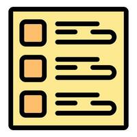 Checklist with checkboxes and text lines representing task completion vector