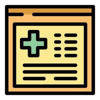 Online medical record showing cross symbol and patient information vector