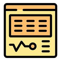 Web page showing data table and statistics chart vector