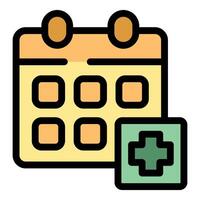 Calendar showing medical appointment date with cross symbol for healthcare and planning vector