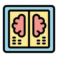 Brain scan showing two hemispheres during medical examination vector