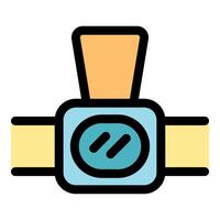 Smart watch displaying fitness tracking data with integrated heart rate sensor vector