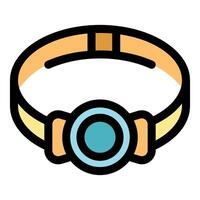Headlamp lighting the way for outdoor adventures, exploring nature with a headlamp vector
