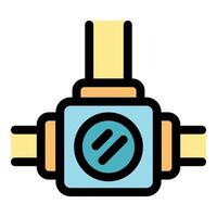 Water pipes with counter meter measuring consumption resources icon vector