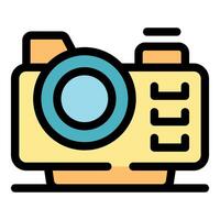 Modern digital camera capturing memories with precision and style vector