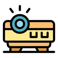 projector projecting light beams, electronic device for presentations and entertainment vector