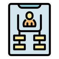 Online task management app showing employee profile and connected tasks vector