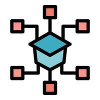Blockchain network connecting multiple devices securely and efficiently vector
